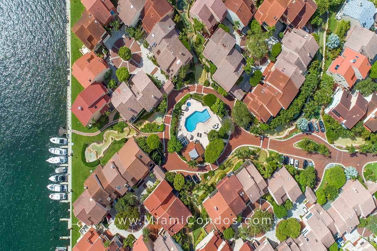 L'Hermitage Villas Community Pool Aerial View