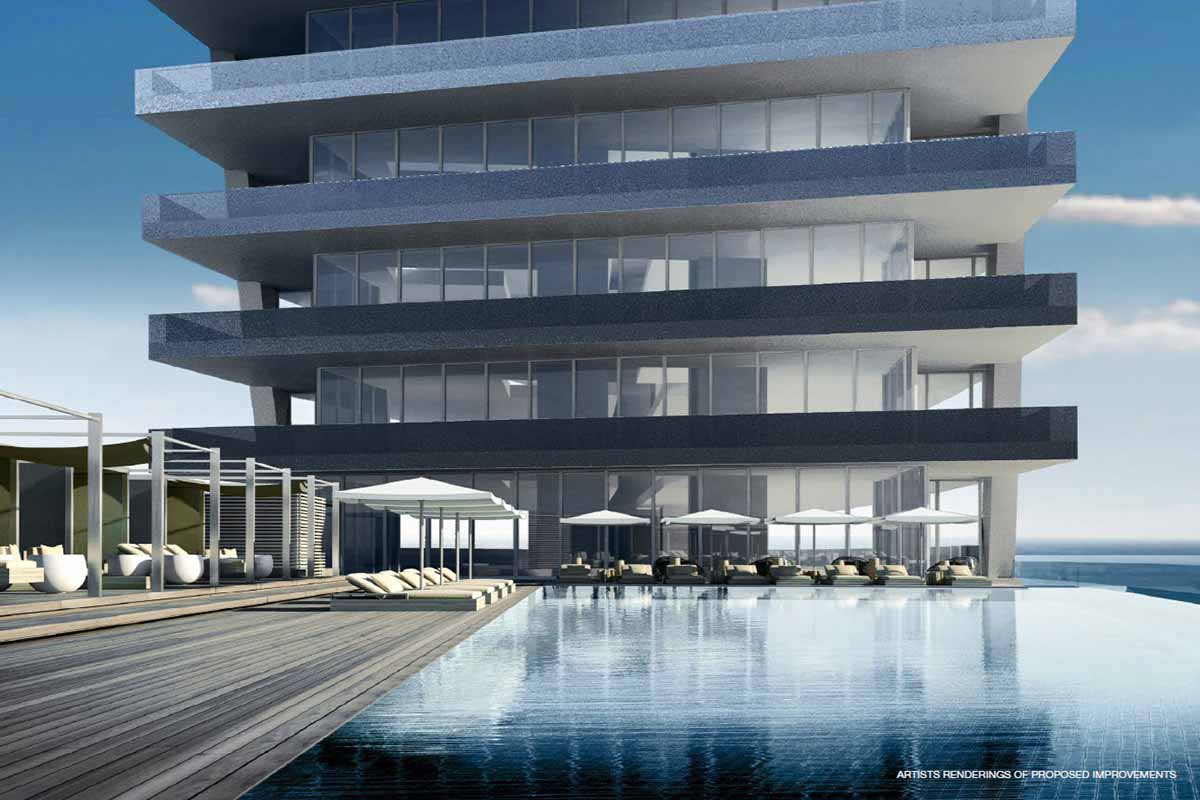 Rendering of Aston Martin Residences in Downtown Miami Pool Deck