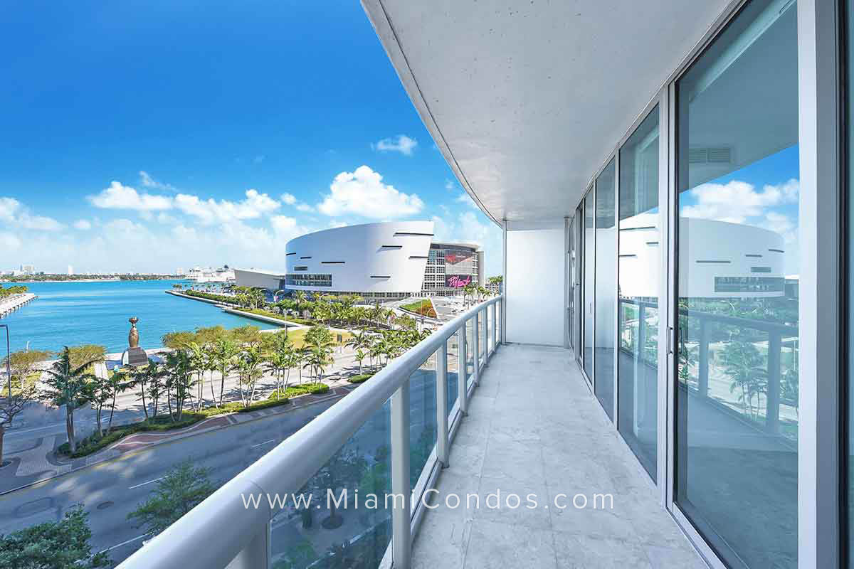 Marina Blue Condos in Downtown Miami Terrace View