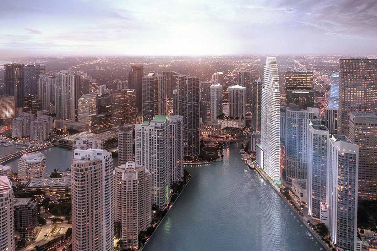 Rendering of Aston Martin Condo Tower in Downtown Miami
