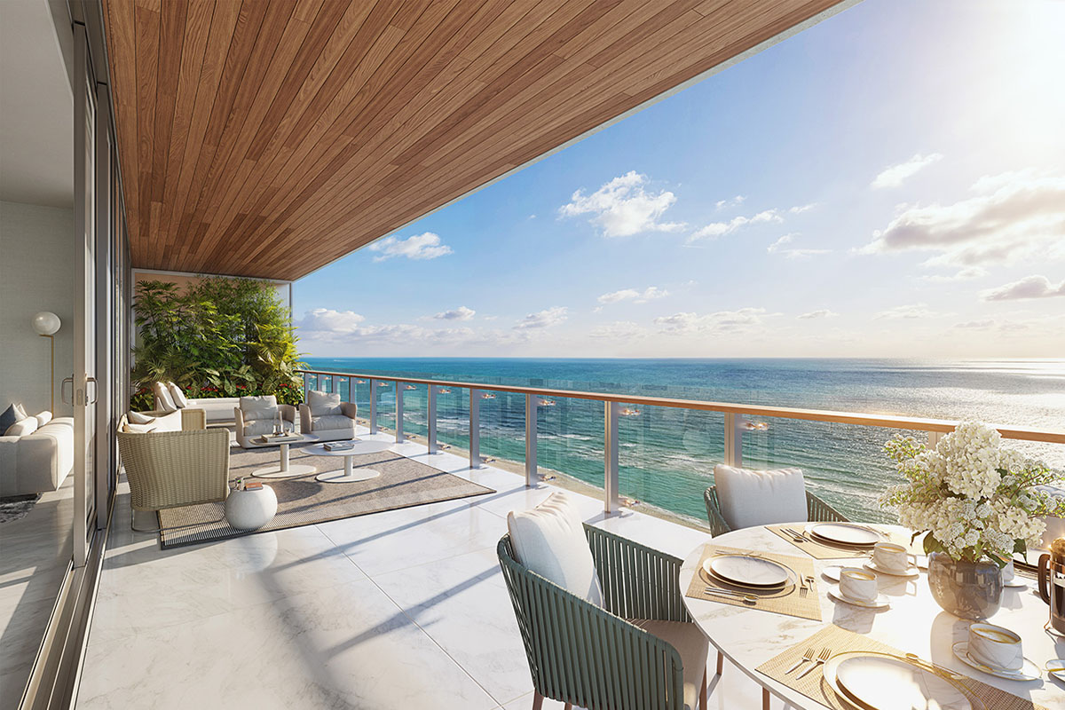 Rendering of 57 Ocean Miami Beach Condos Private Terrace