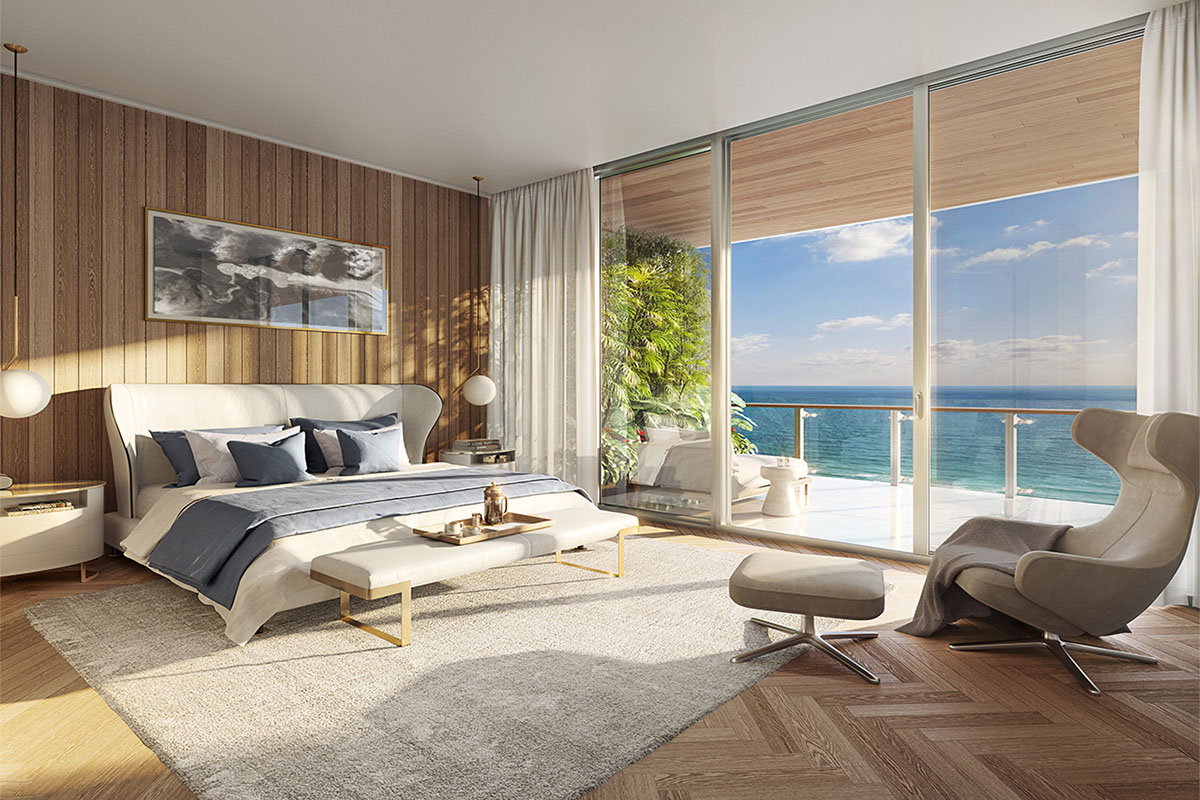 Rendering of 57 Ocean Miami Beach Master Bedroom