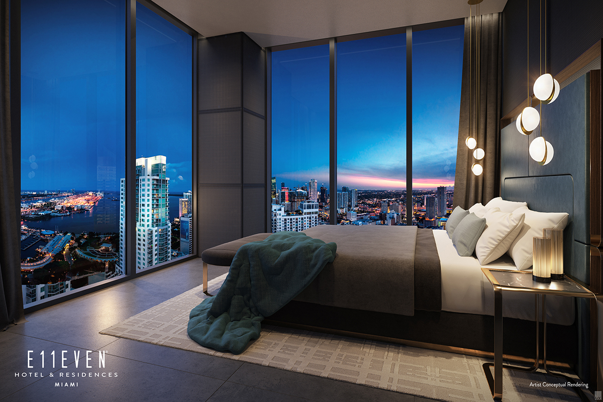 Rendering of E11EVEN Residences Miami Master Bedroom