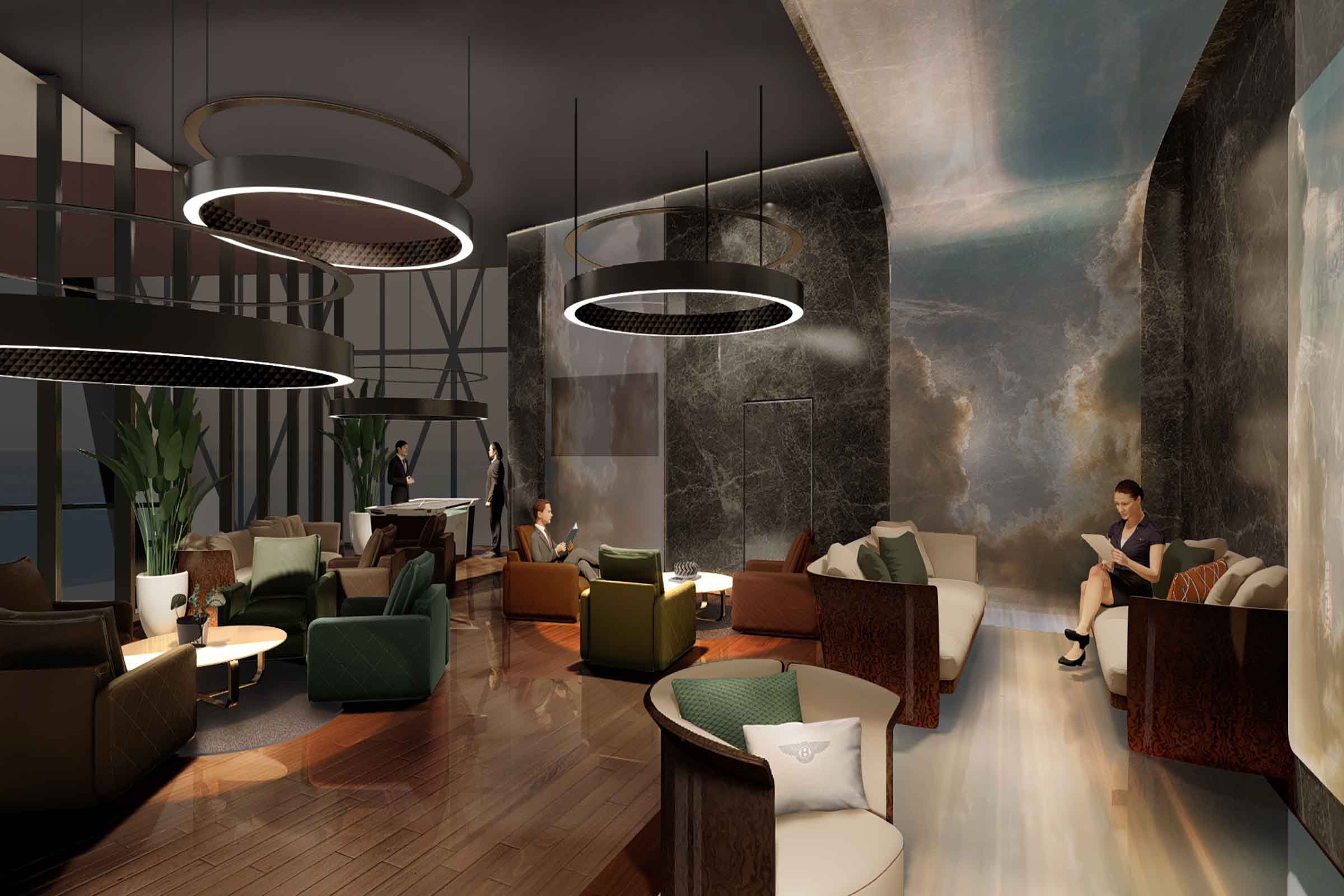 Bentley Miami Tower Cigar Lounge Rendering