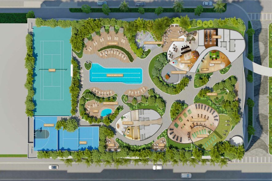 Rendering of Aria Reserve Key Plan - Garden Level