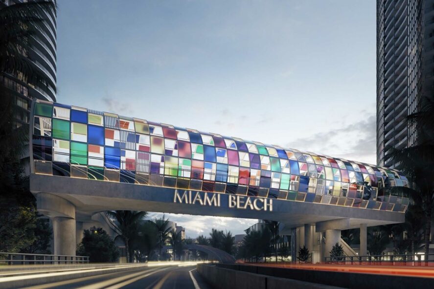 Rendering of Five Park Miami Beach Pedestrian Bridge