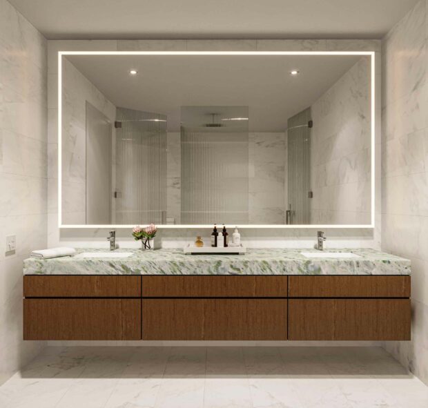 Rendering of Five Park South Beach Miami Beach Primary Bathroom