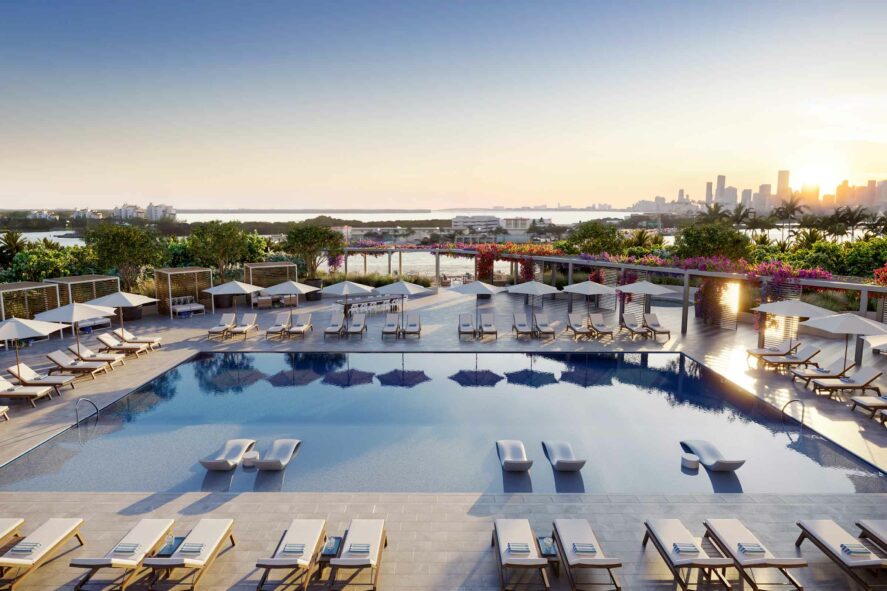 Rendering of Five Park South Beach Pool Deck View