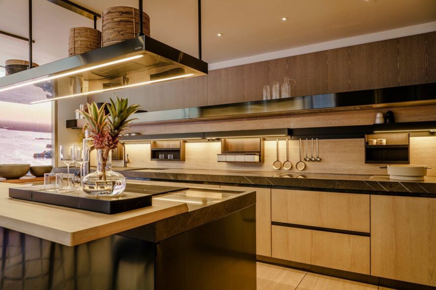 1428 Brickell Sales Gallery Sample Kitchen Layout