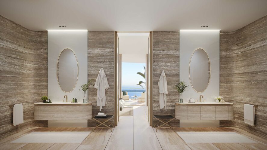 Rendering of 1428 Brickell Master Bath