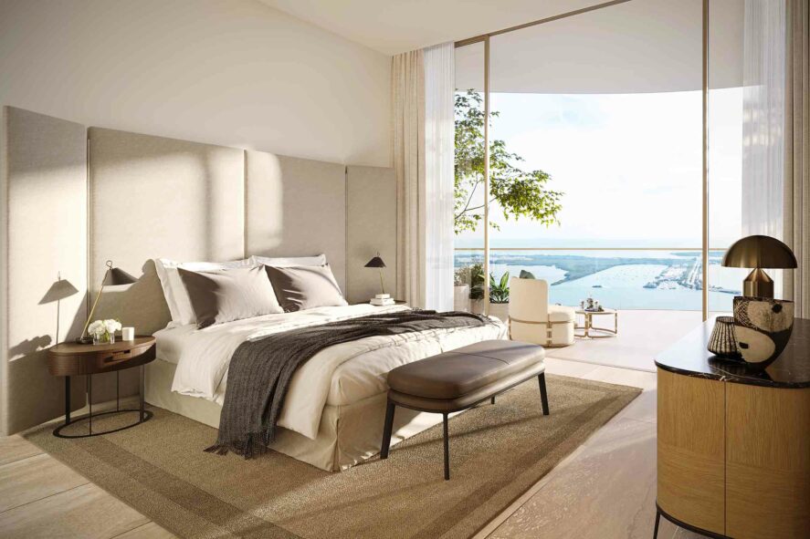 Rendering of 1428 Brickell Primary Bedroom View