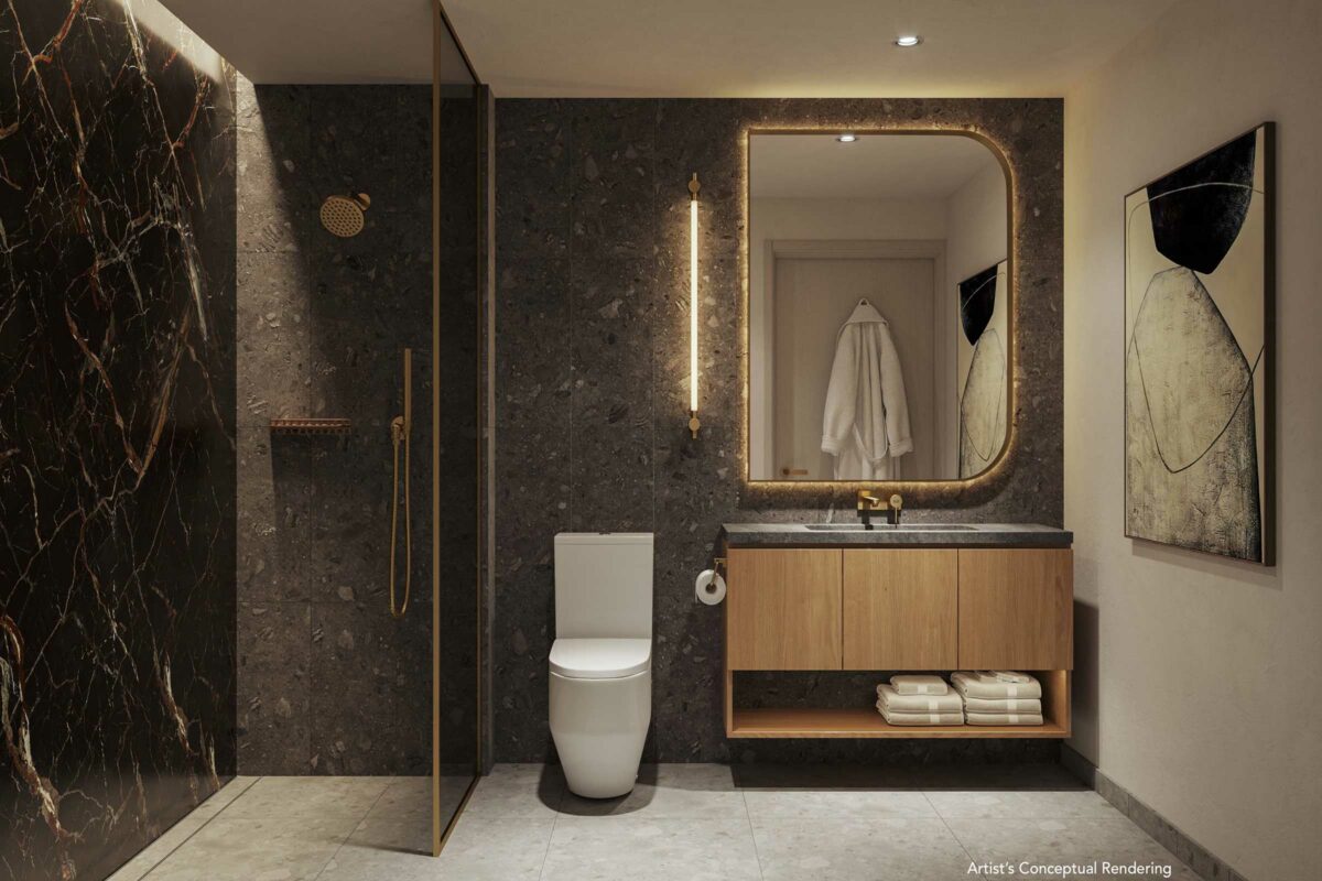 Rendering Of Lofty Brickell Bathroom