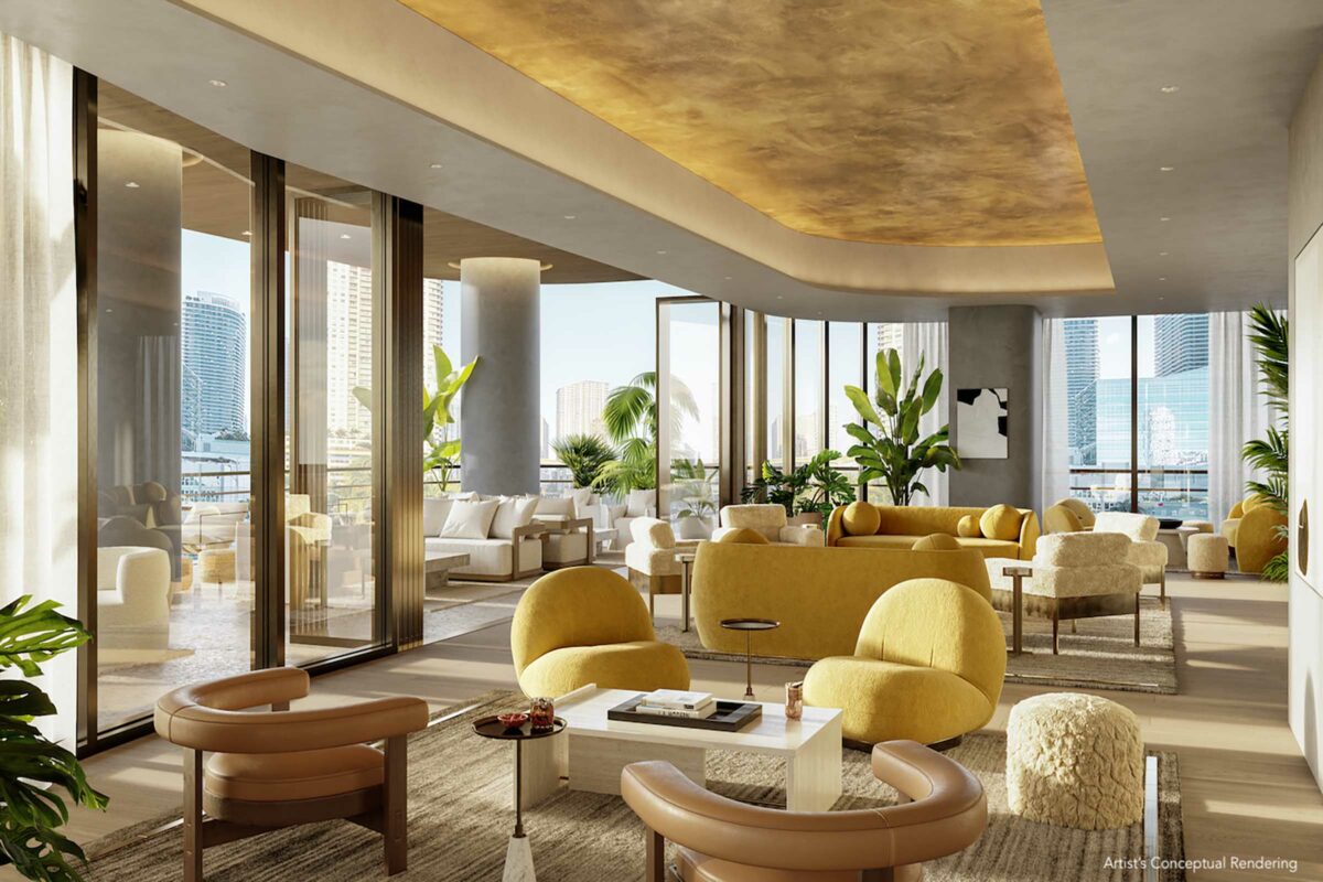 Rendering Of Lofty Brickell Member's Lounge