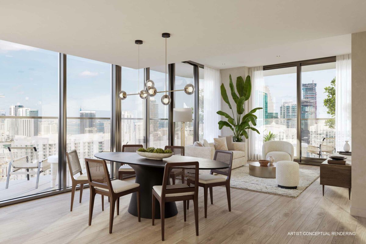 Rendering Of Lofty Brickell Penthouse Interior