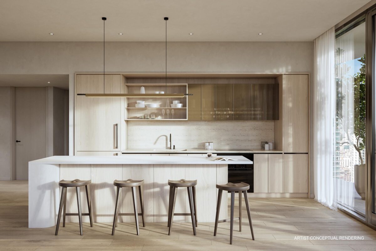 Rendering Of Lofty Brickell Kitchen