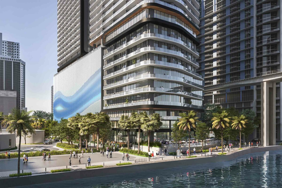 Rendering Of One Brickell Riverfront Lofty Miami Baywalk