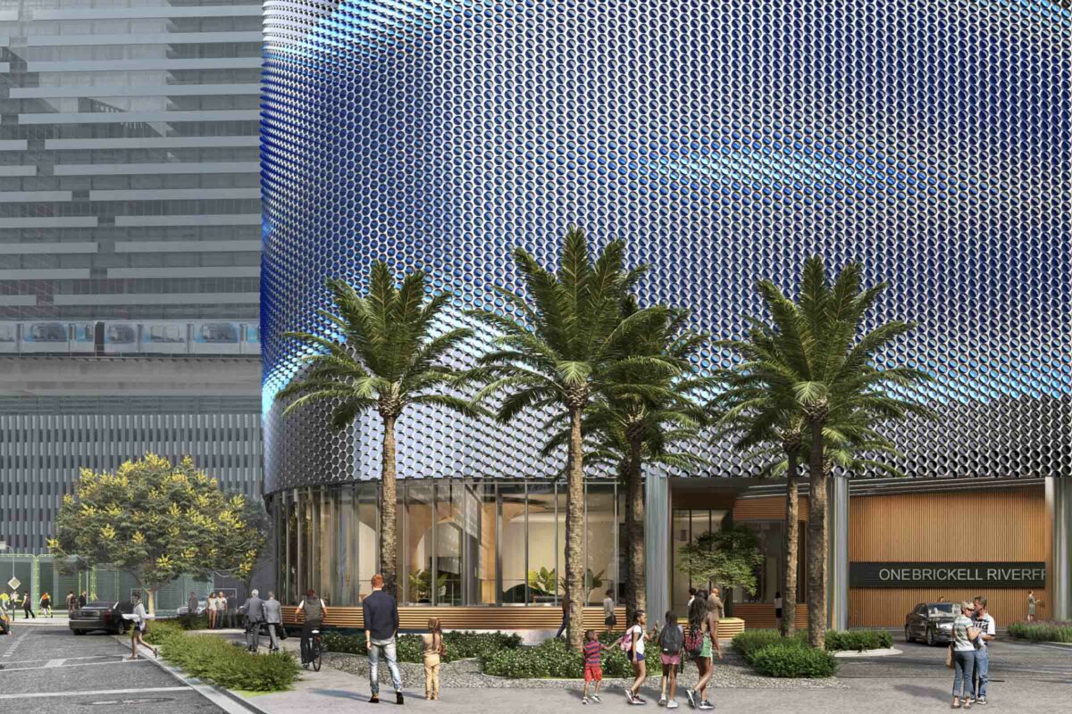 Rendering Of One Brickell Riverfront Miami Streetscape