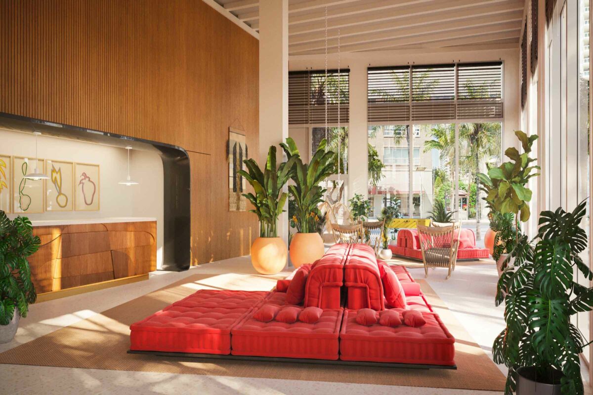 Rendering Of The Standard Residences Midtown Miami Lobby