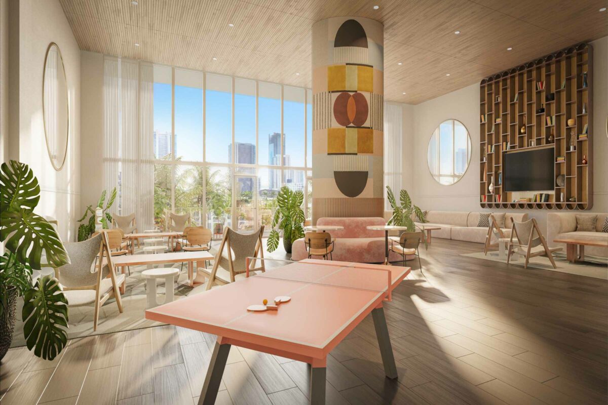 Rendering Of The Standard Residences Midtown Miami Party Room