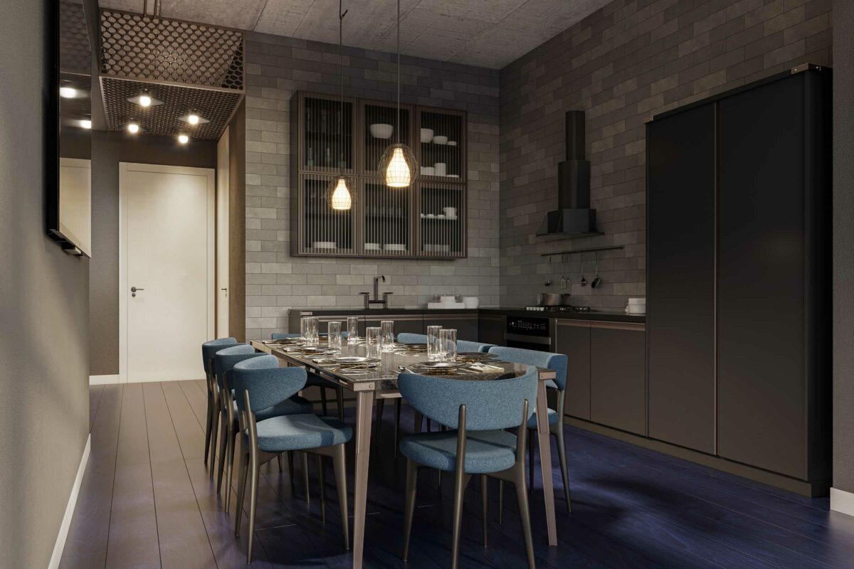 Rendering Of Diesel Condominiums Wynwood Kitchen Dining