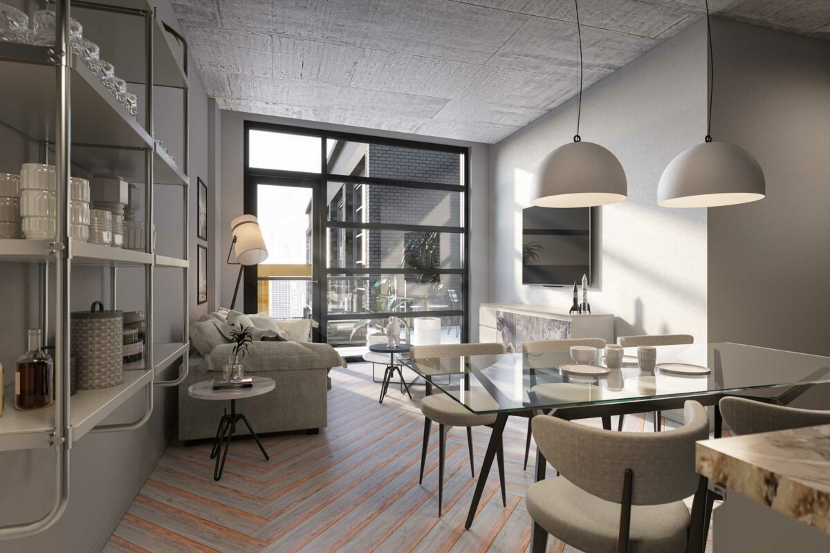 Rendering Of Diesel Condominiums Wynwood Living Dining