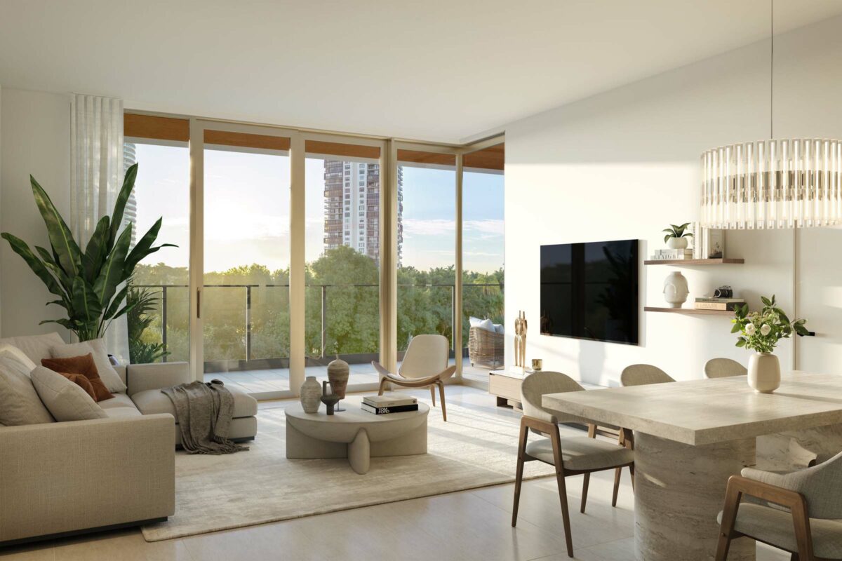 Rendering of 2200 Brickell Living Area