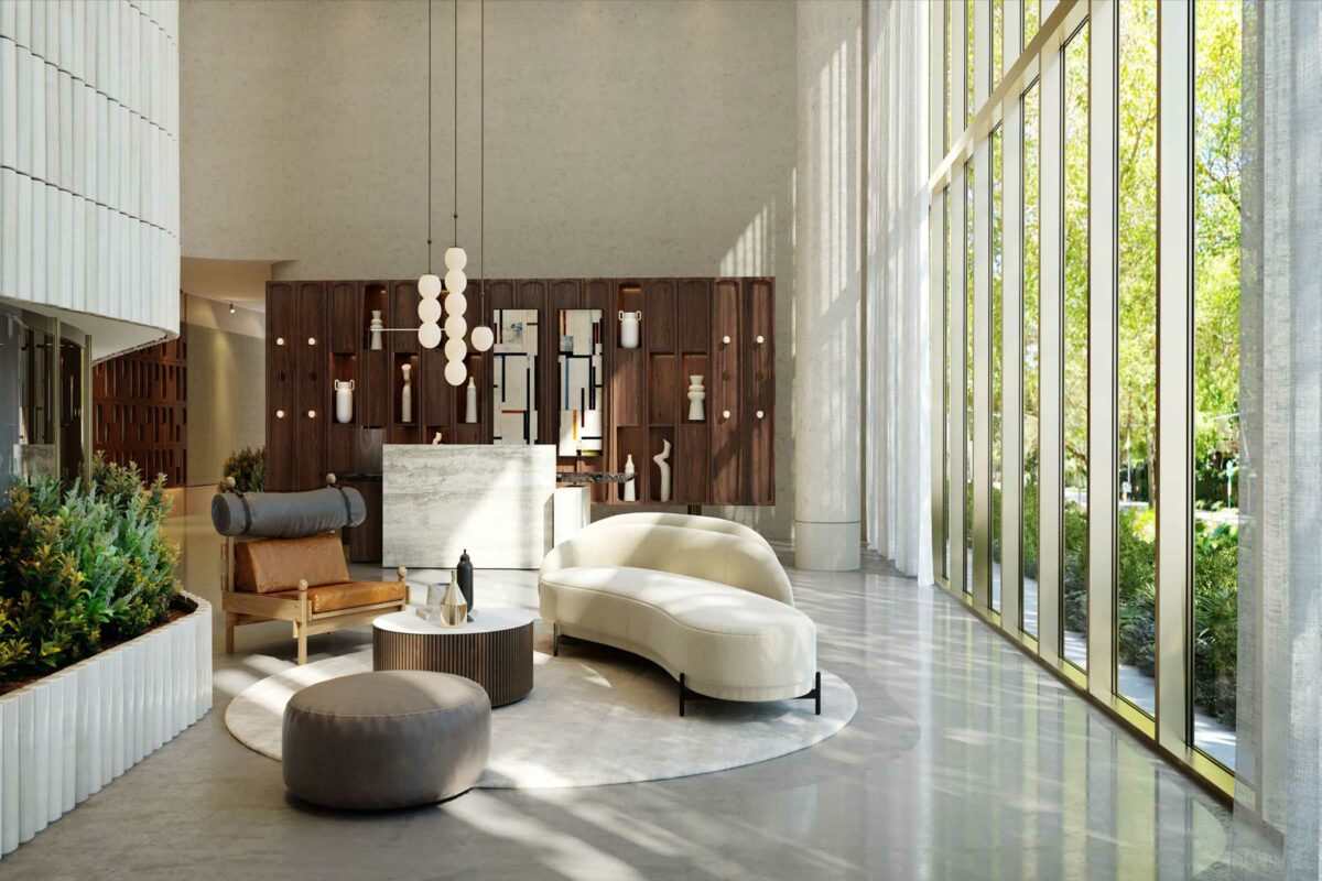 Rendering of 2200 Brickell Lobby