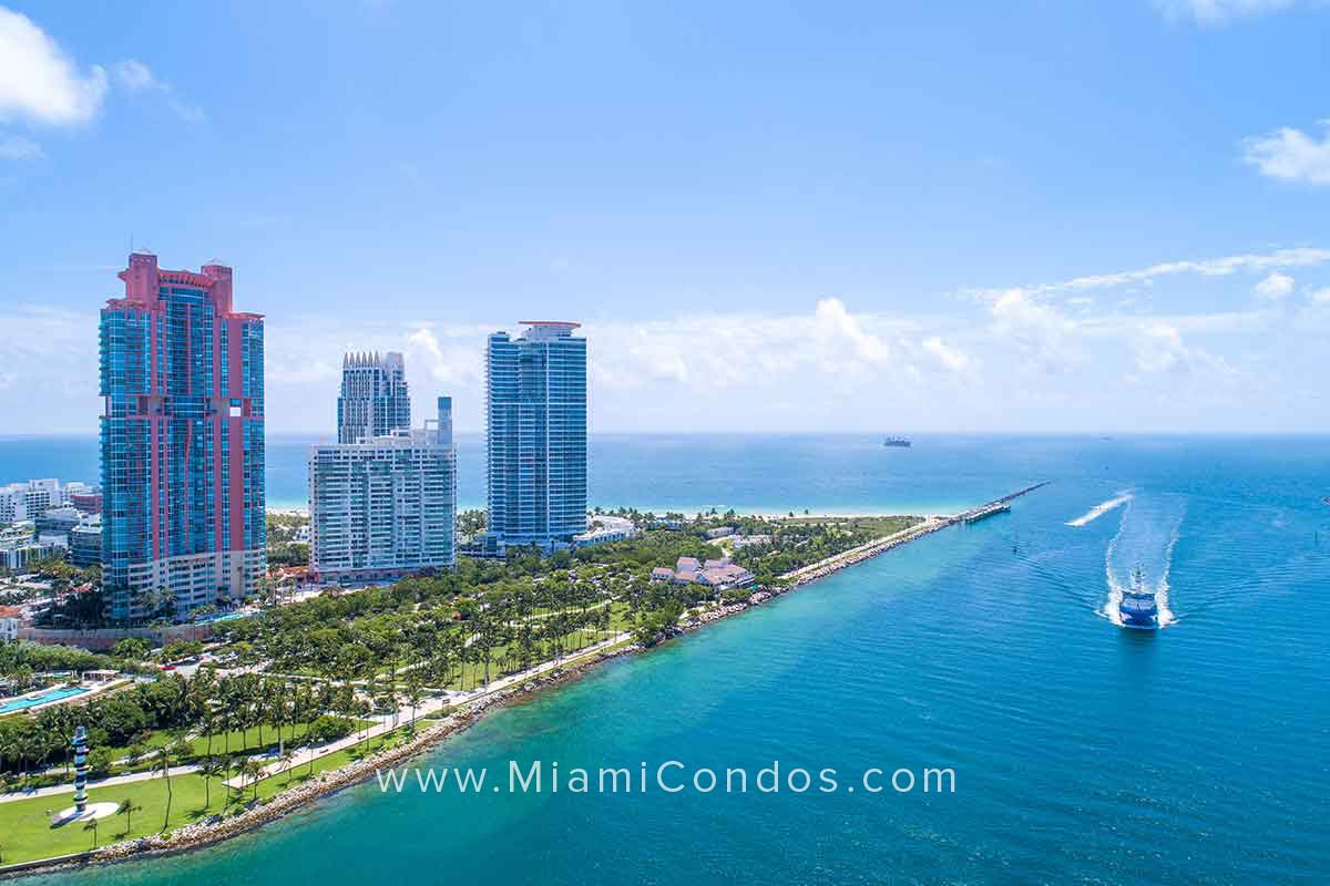 South Pointe Tower Condos Overlooking South Pointe Park