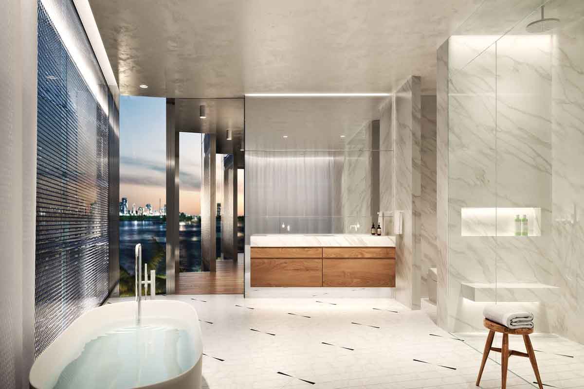 Rendering of Monad Terrace South Beach Master Bathroom