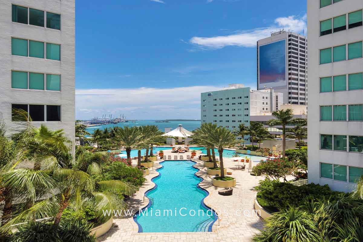 Vizcayne Condos in Downtown Miami Pool Deck