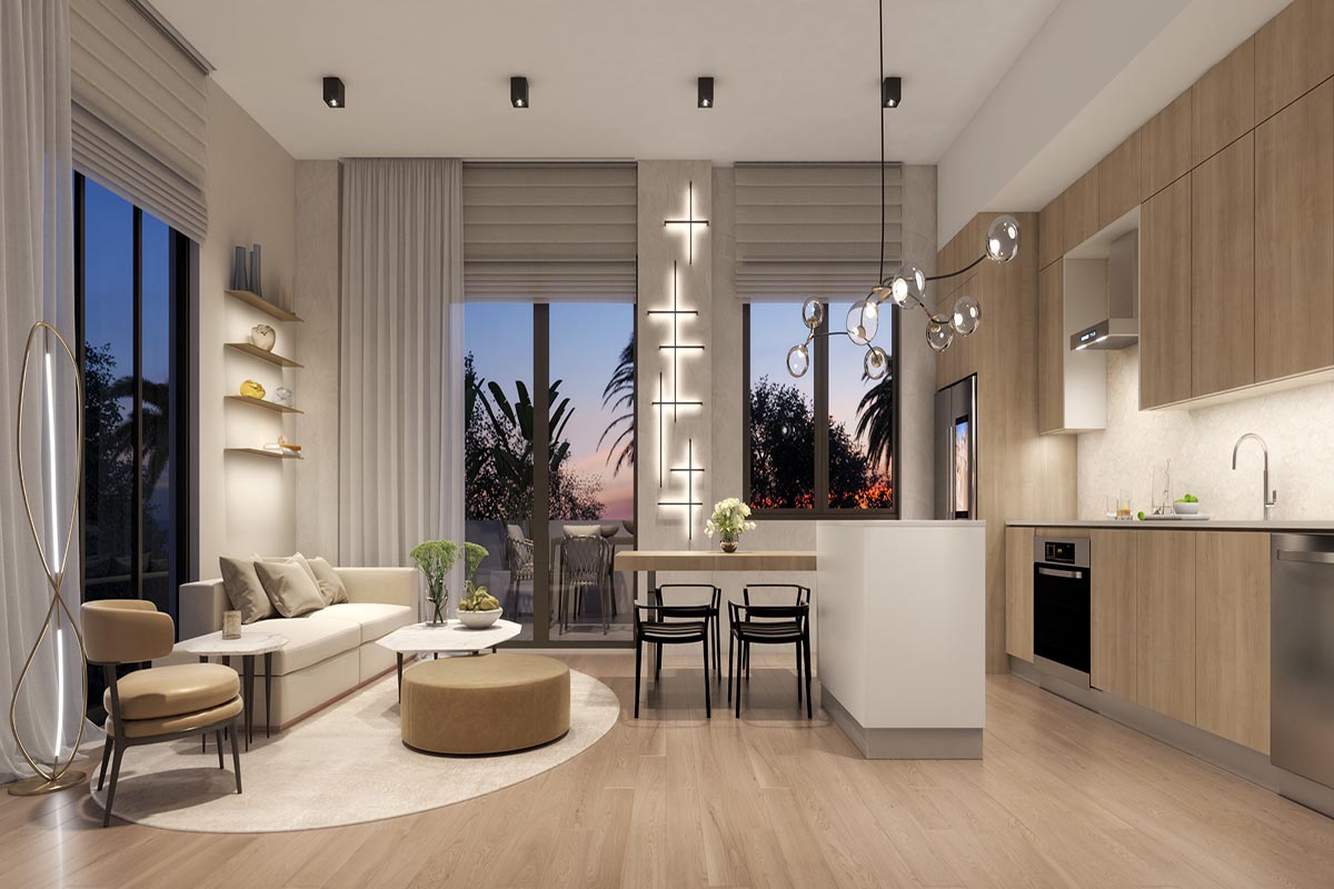 Rendering of Ten30 South Beach Kitchen Flow Through