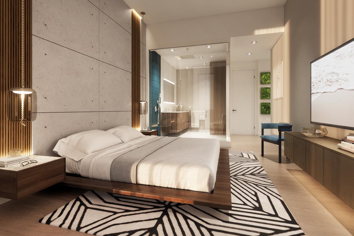 Rendering of Ten30 South Beach Master Bedroom