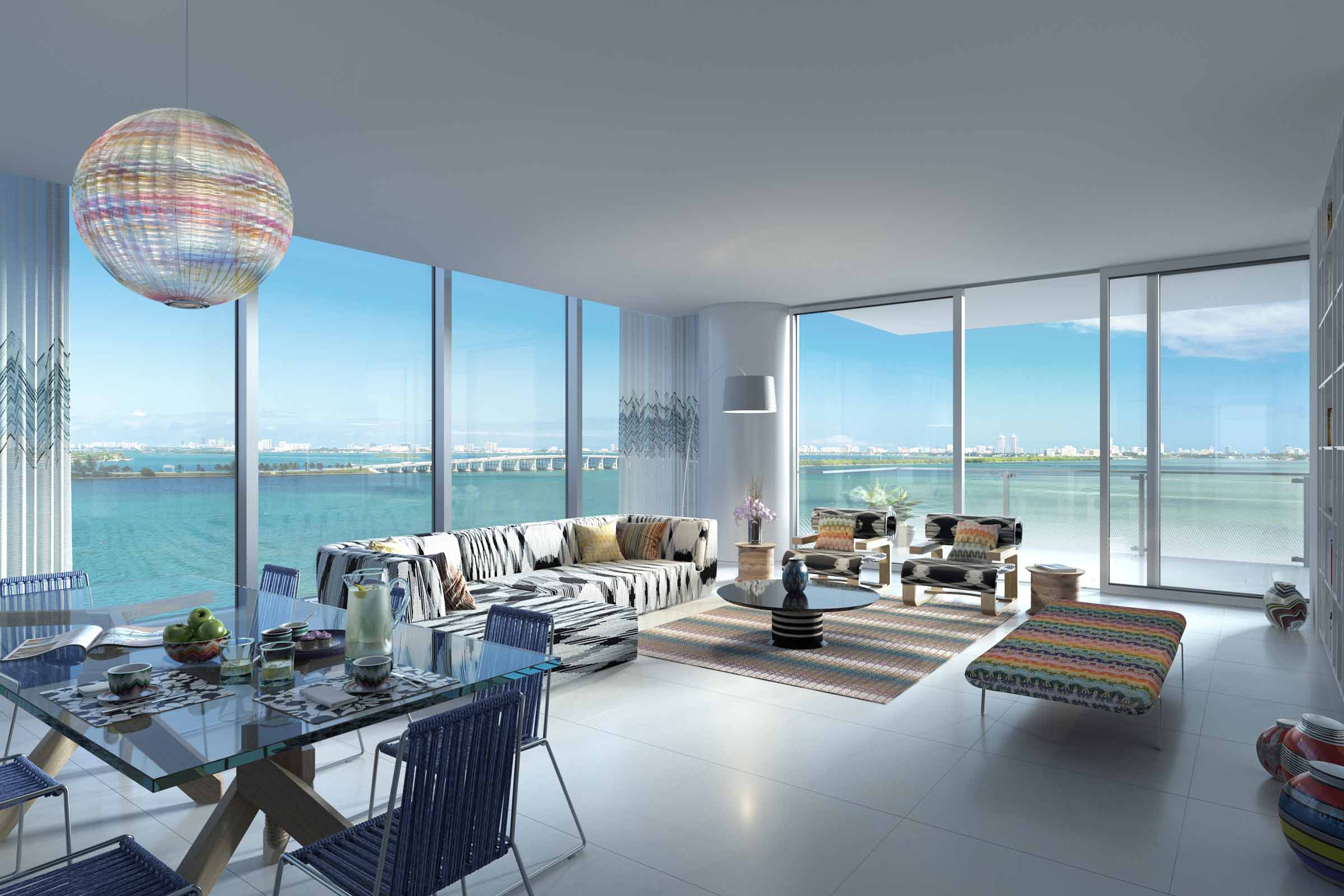 Missoni Baia Condos Living Room Rendering