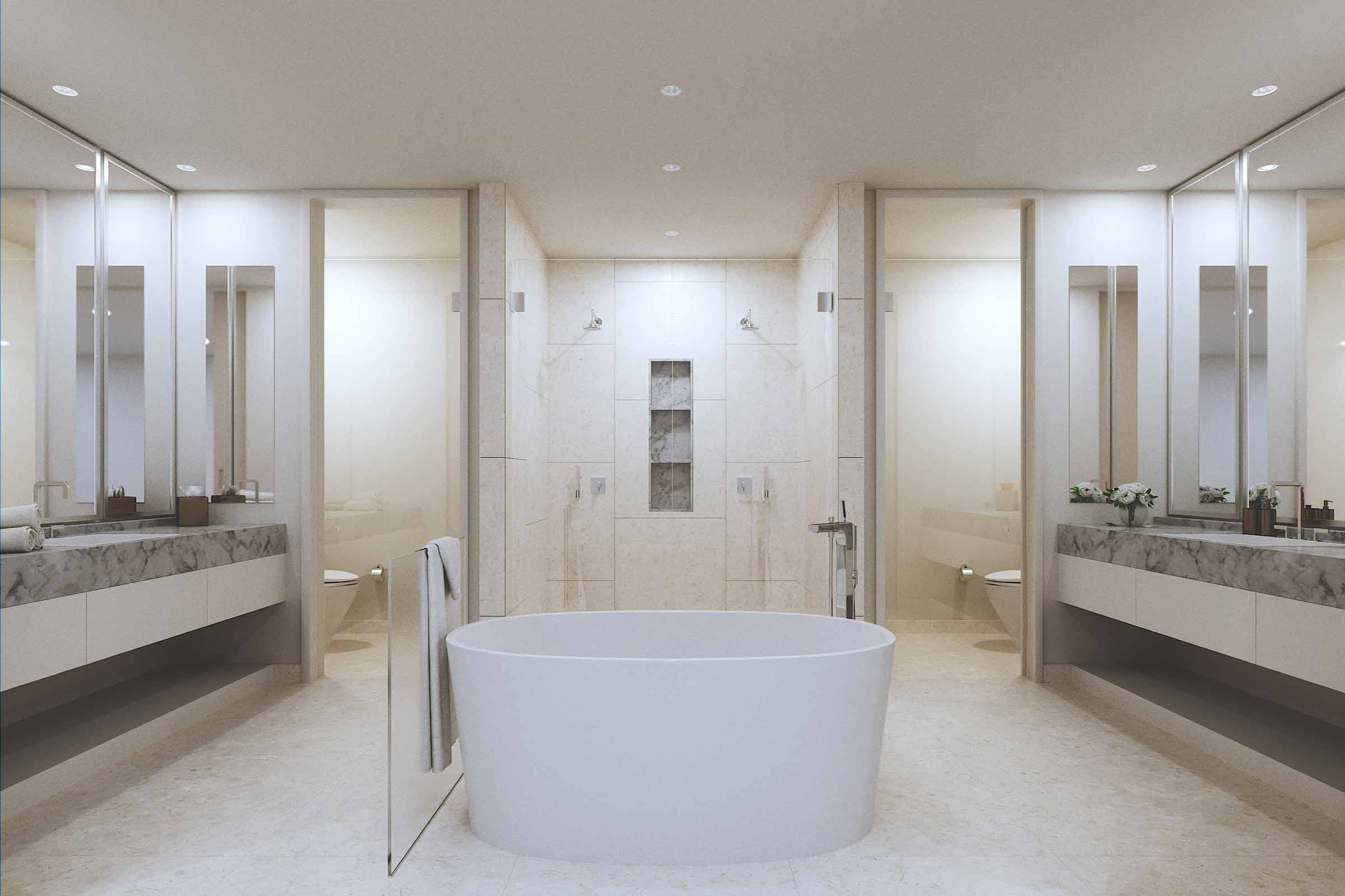 Missoni Baia Condos Master Bath Rendering