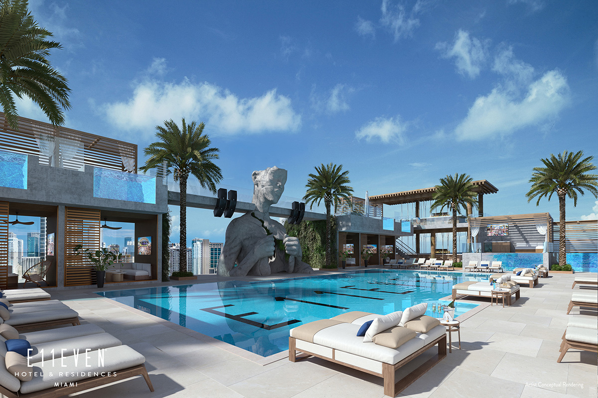 Rendering of E11EVEN Residences Miami Pool