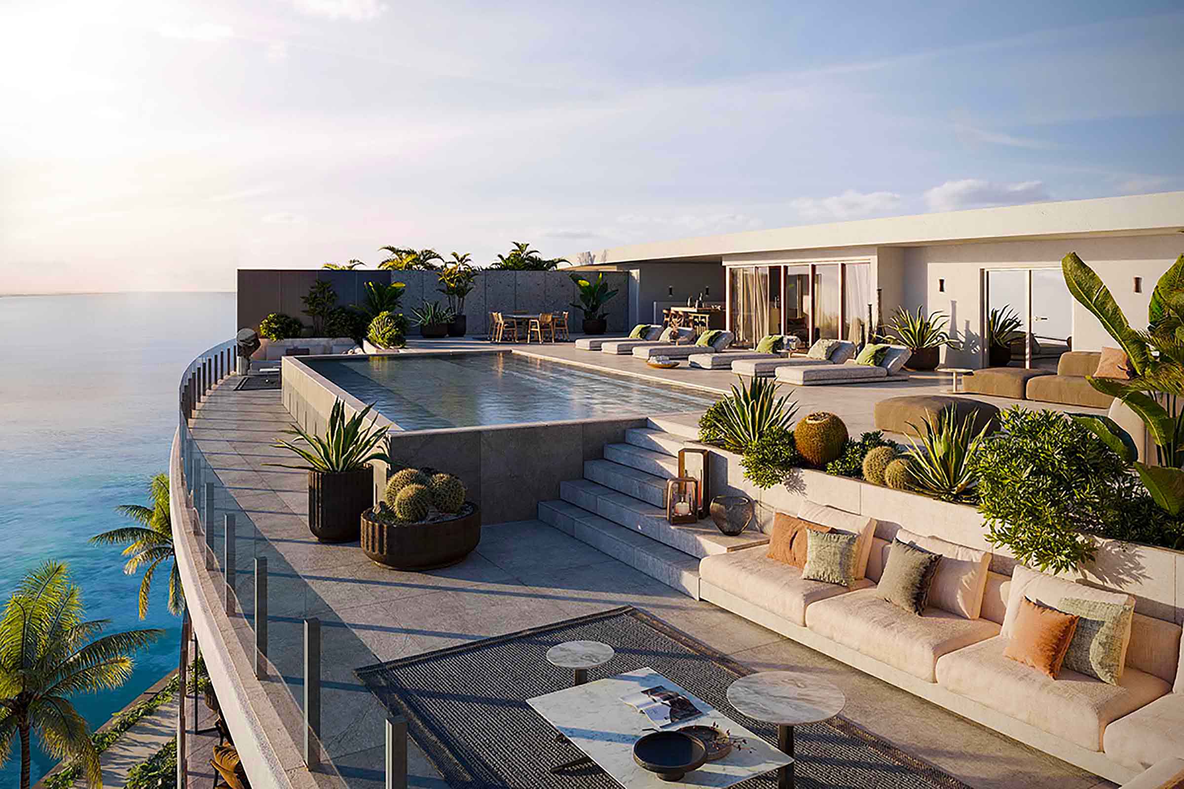 Vita at Grove Isle Penthouse Terrace Rendering