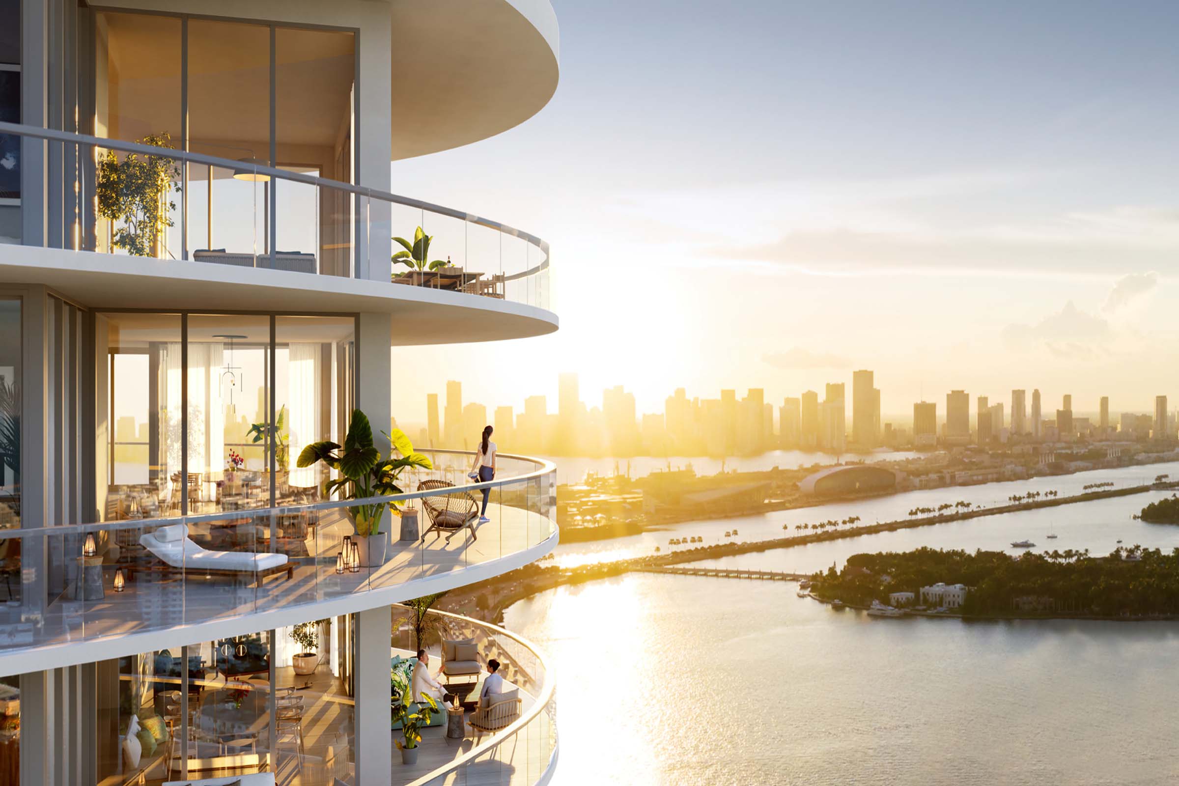 Rendering of Five Park South Beach Sunset Bay View