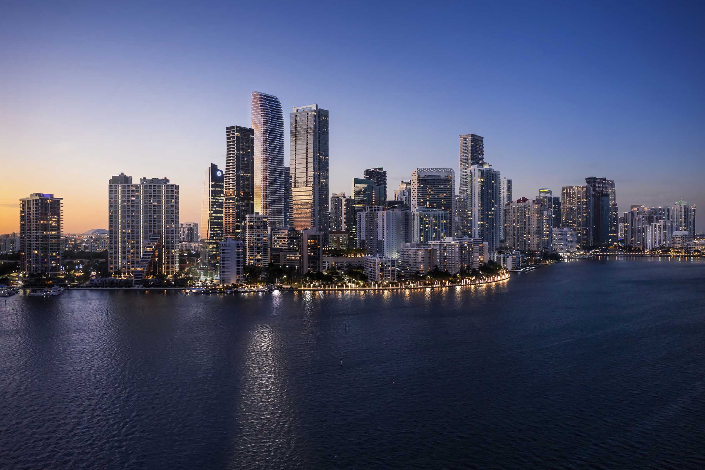 Rendering of 1428 Brickell Skyline Dusk