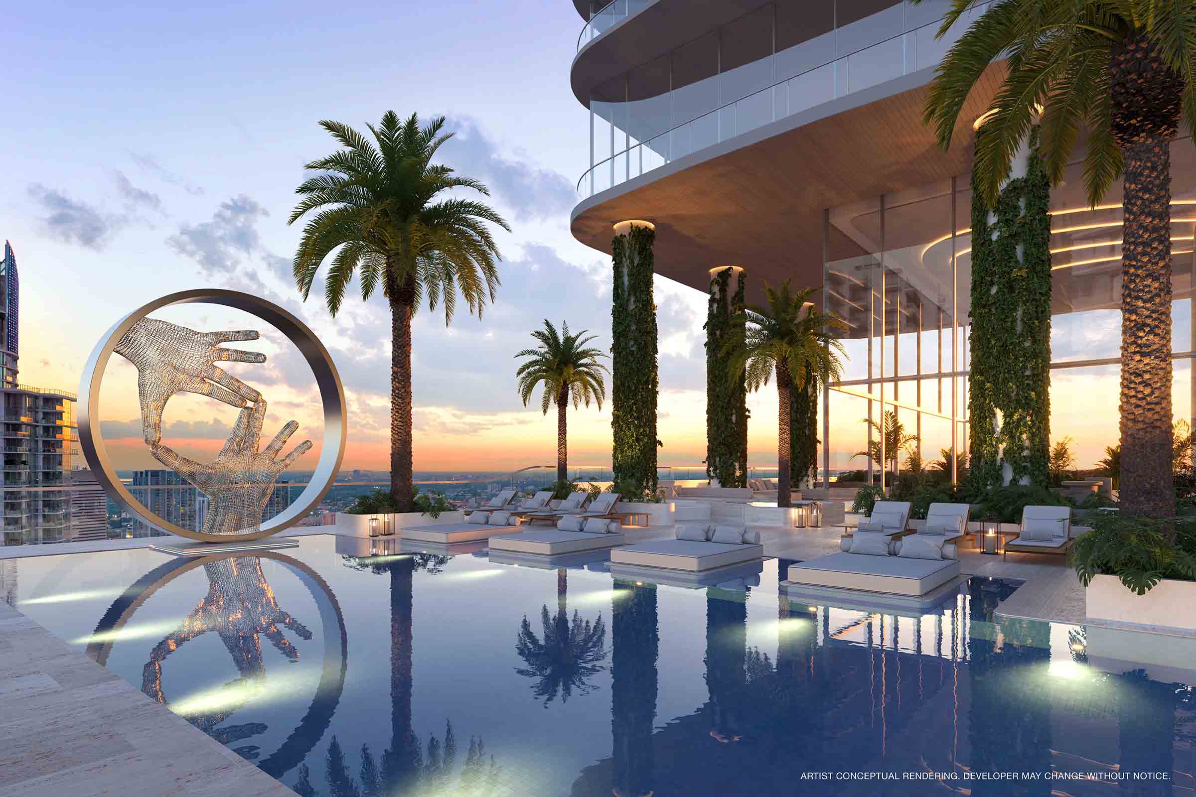 Rendering of JEM Miami Worldcenter Pool Sunset